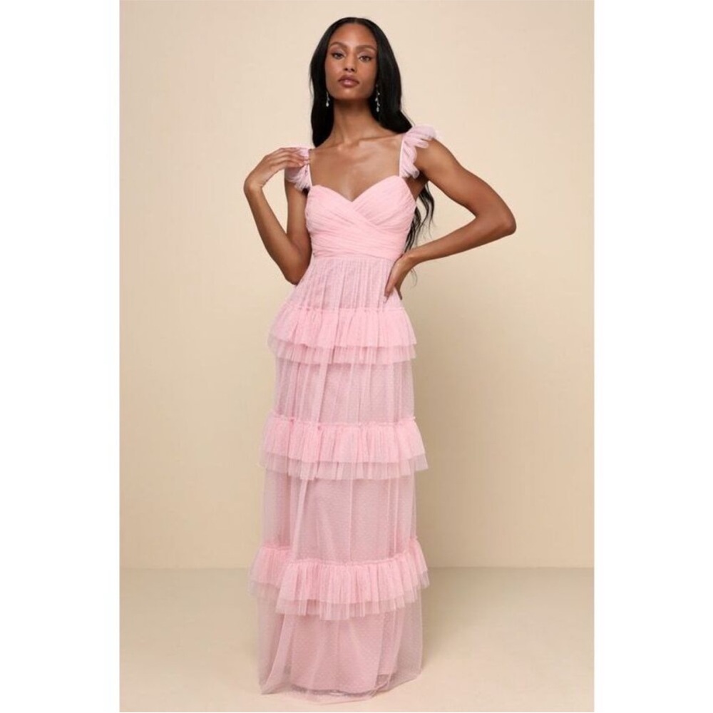 Lulu's Pink Tiered Maxi Dress